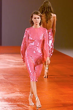 fitted pink sequin dress