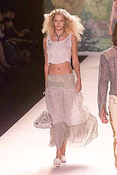 white crochet crop-top and tiered skirt