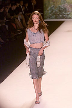 gray cropped top and midi skirt