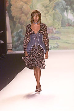 floral mini dress with denim corset