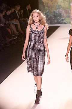 relaxed black and white checked dress