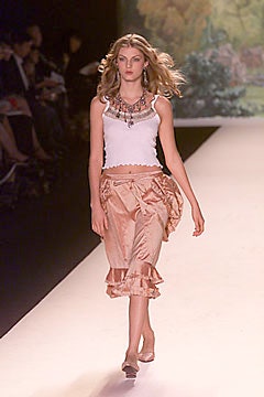 white fitted top with pink midi skirt