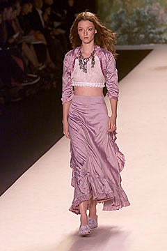 white silk cropped top and pink midi skirt