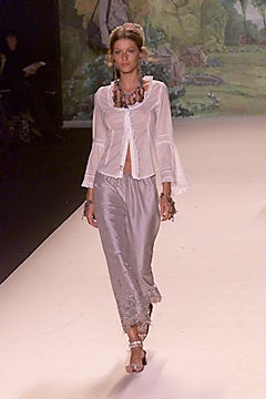 white relaxed blouse gray pants