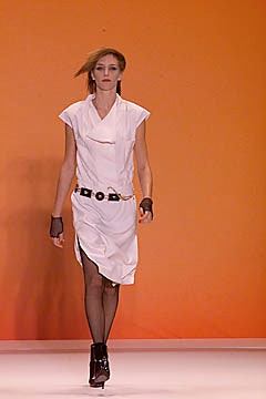 white silk fitted dress