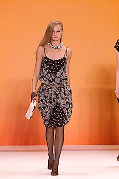 black and white polka-dot dress