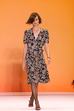 black and beige floral midi dress