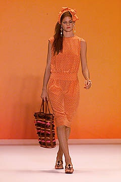 orange chiffon sleeveless high-neck fitted pleated sheer dress