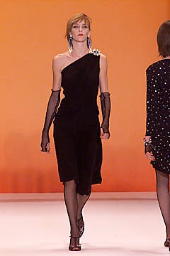 black silk asymmetric dress