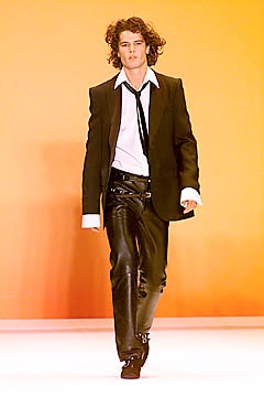 black blazer white shirt leather pants
