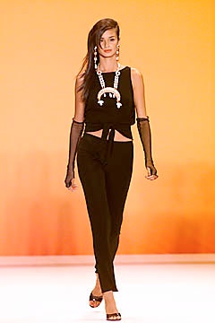 black fitted top and pants
