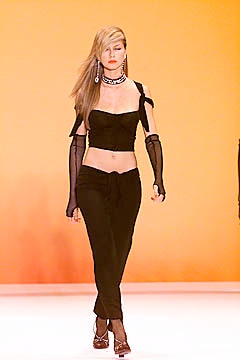 black fitted top and pants