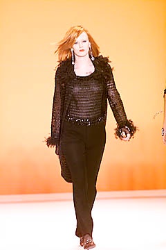 black mesh top with fur coat