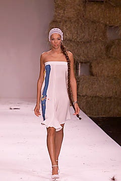 white strapless color-blocked dress