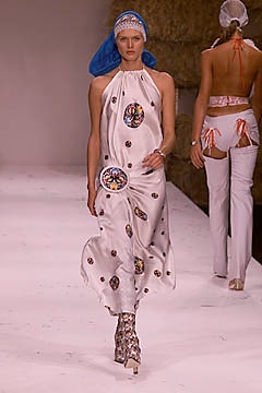 white silk printed halter dress