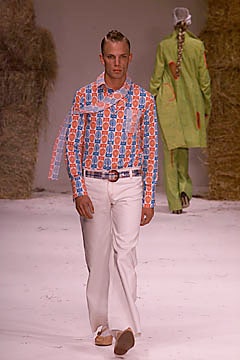 blue long-sleeve collared relaxed printed shirt