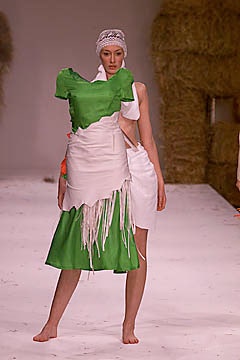 white and green layered dress