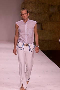 white sleeveless shirt with relaxed pants