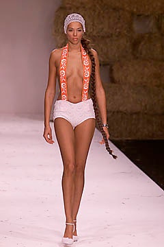 white cotton sleeveless low-cut fitted embroidered swimsuit