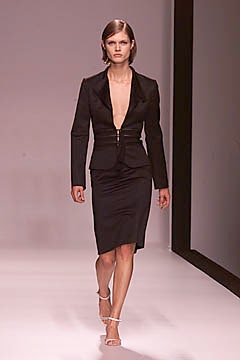 black fitted blazer and pencil skirt