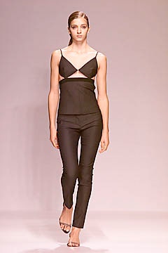black fitted top and pants