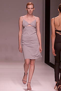 gray silk sleeveless dress