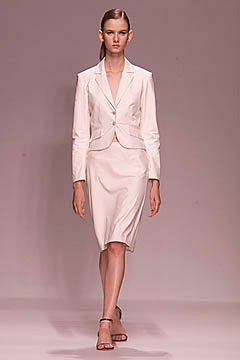 white fitted silk suit