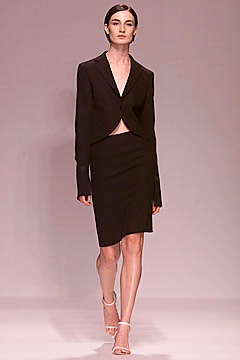 black fitted blazer and pencil skirt