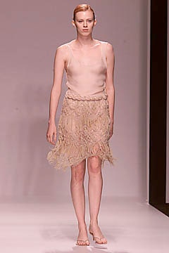 beige lace fitted fringed mini skirt