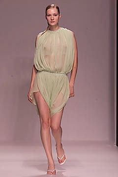 sheer green draped mini dress