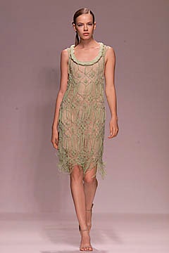 green sheer fringed dress
