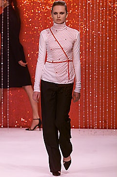 fitted white top with black pants