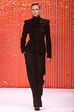 black fitted blazer and tailored pants