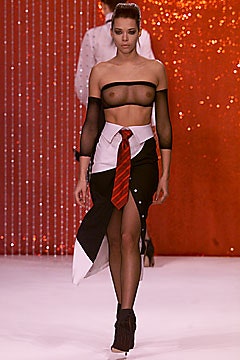 black silk fitted top and skirt