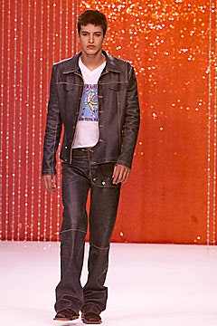 blue denim jacket with t-shirt and pants