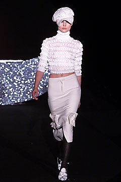 white cotton long-sleeve high-neck fitted ruffled cropped top