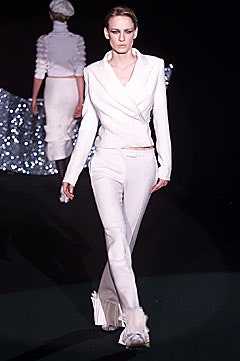 white silk long-sleeve collared fitted blazer