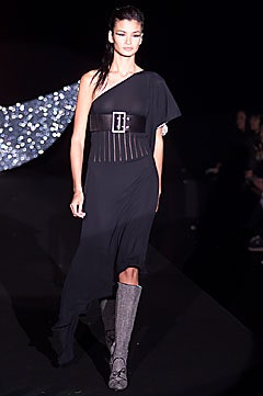 black silk asymmetric dress