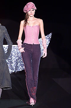pink corset and purple pants