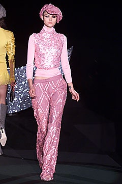 pink sequin fitted flared shiny pants