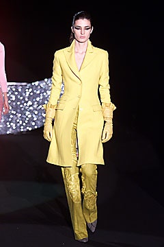 yellow tailored blazer and fitted pants