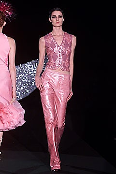 pink silk sleeveless collared fitted embroidered vest