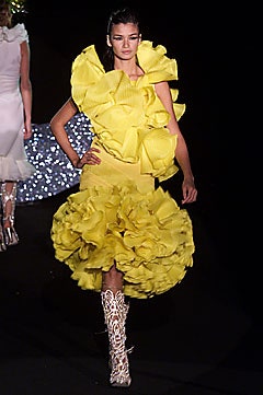 yellow ruffled mini dress