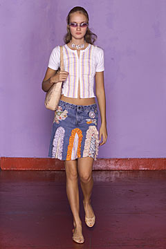 fitted white top with embroidered skirt