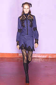 blue and black embroidered mini dress