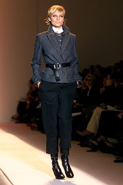 gray tailored blazer with black pants