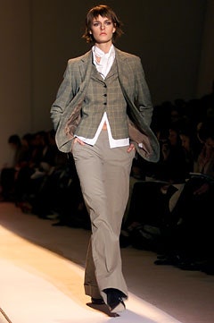 gray tailored blazer and vest with beige pants