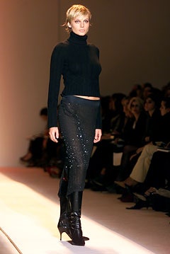 black fitted top and skirt