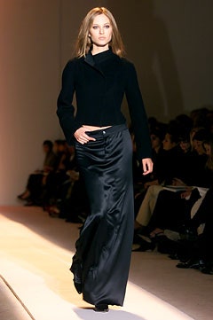 black fitted jacket and skirt