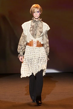 beige printed top with layered dress